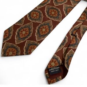 Lands End Direct Merchants Merlot Silk Hand Sewn in USA Neck Tie